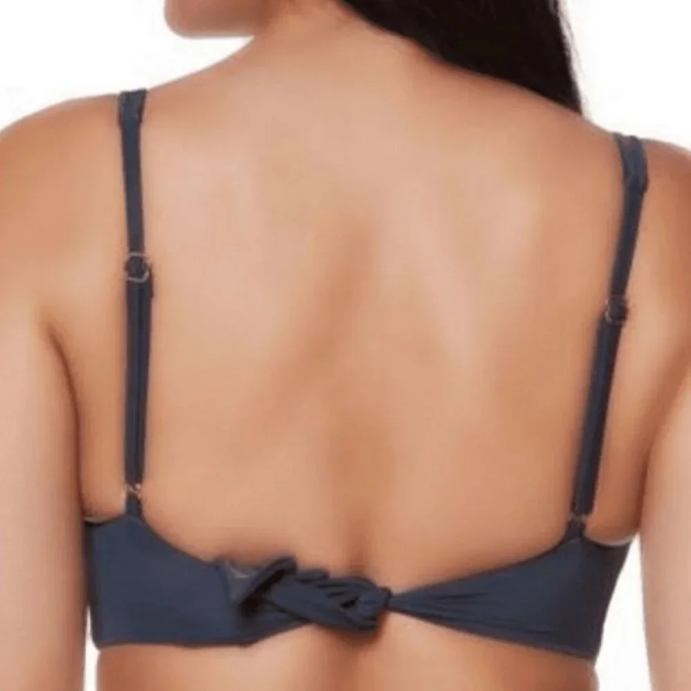 Bar III Resort Solids Ring-Detail Tie-Back Bikini Top - Picture 8 of 8